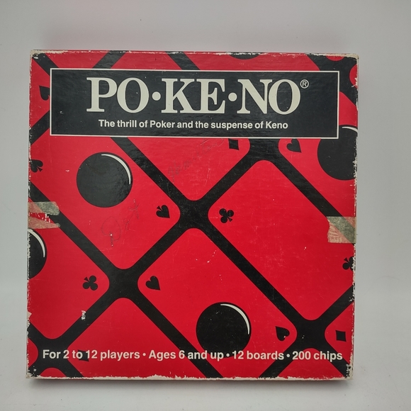 Vintage Set Po-Ke-No POKENO Poker-Keno Board Card Game 12 Board Set Chips - Picture 3 of 14